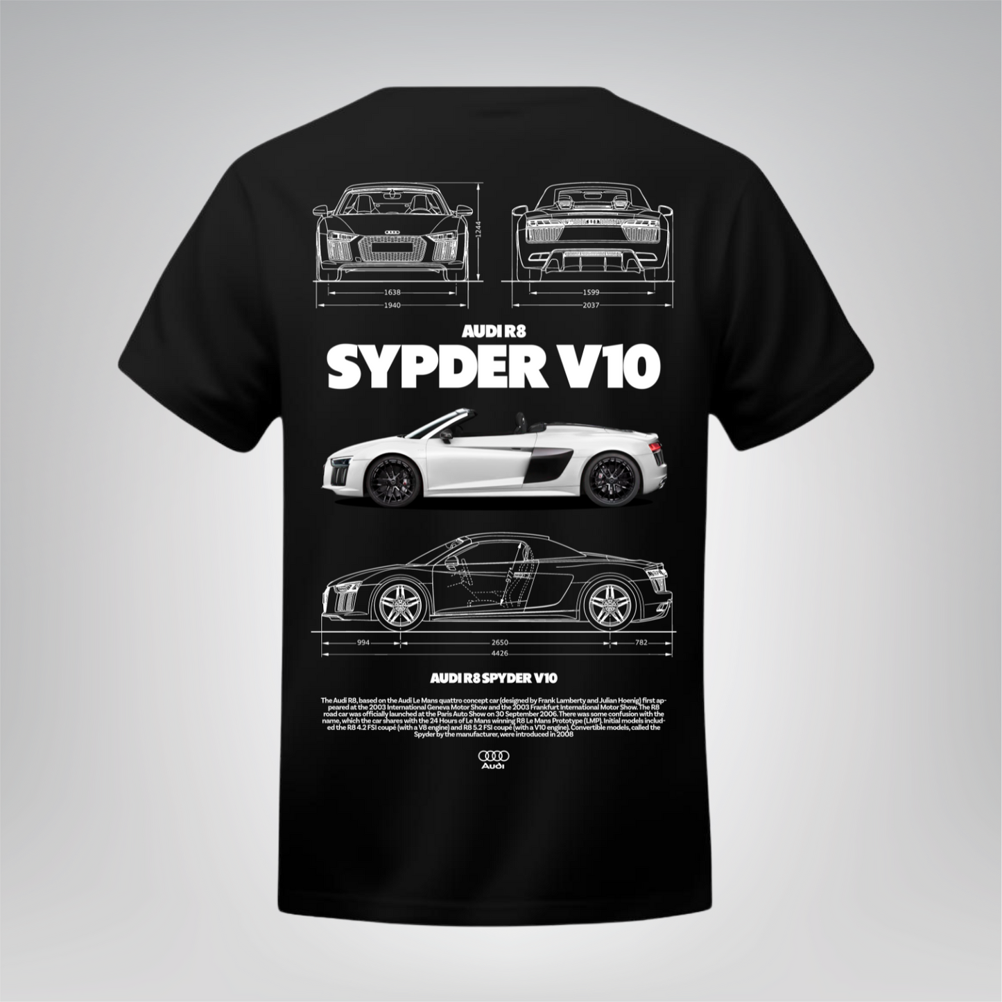Polera Audi R8 Spyder V10 – Blueprint Edition