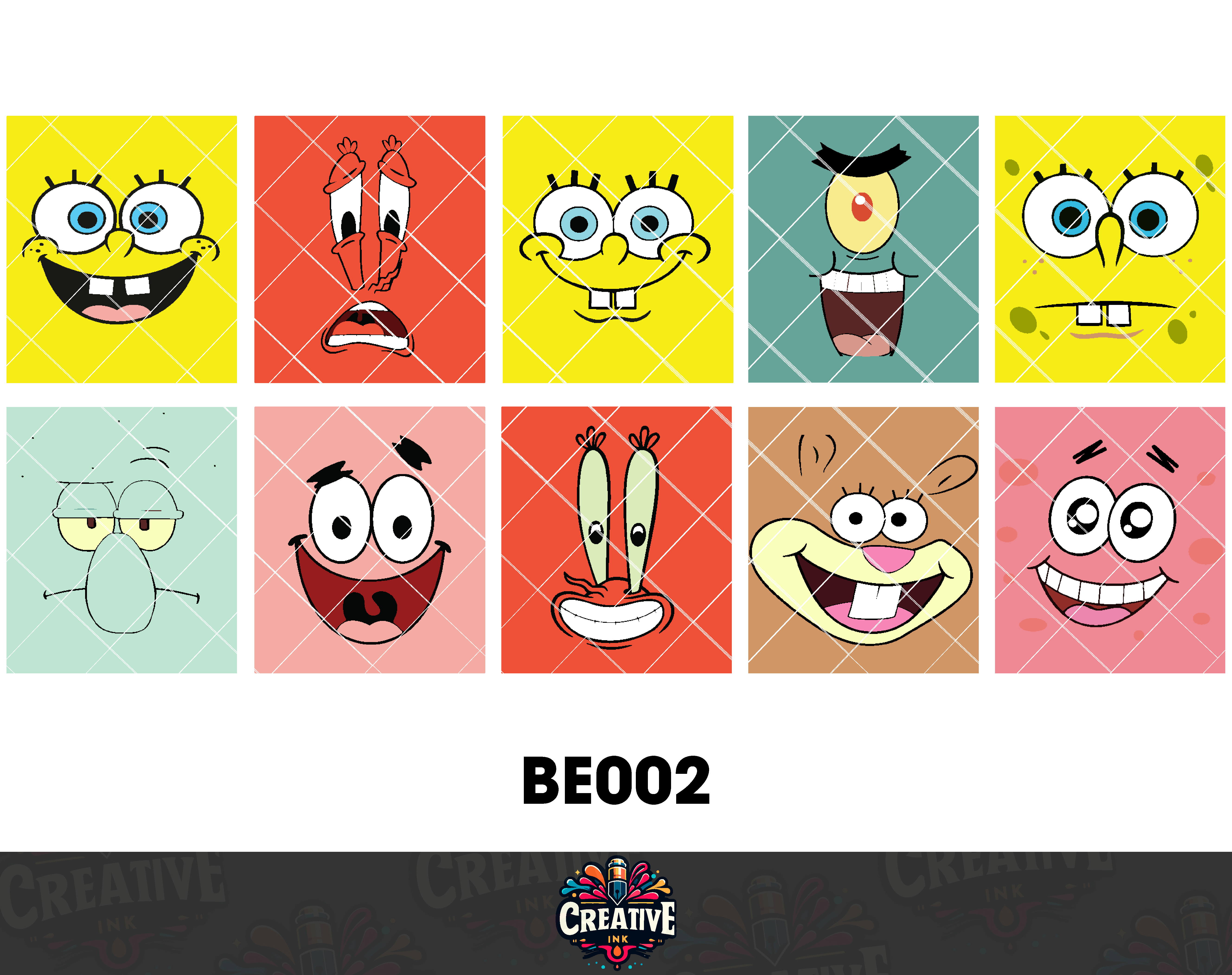 Sticker para Vaso Lata 16 oz o Taza de 11 oz - impresión DTF UV - Bob esponja