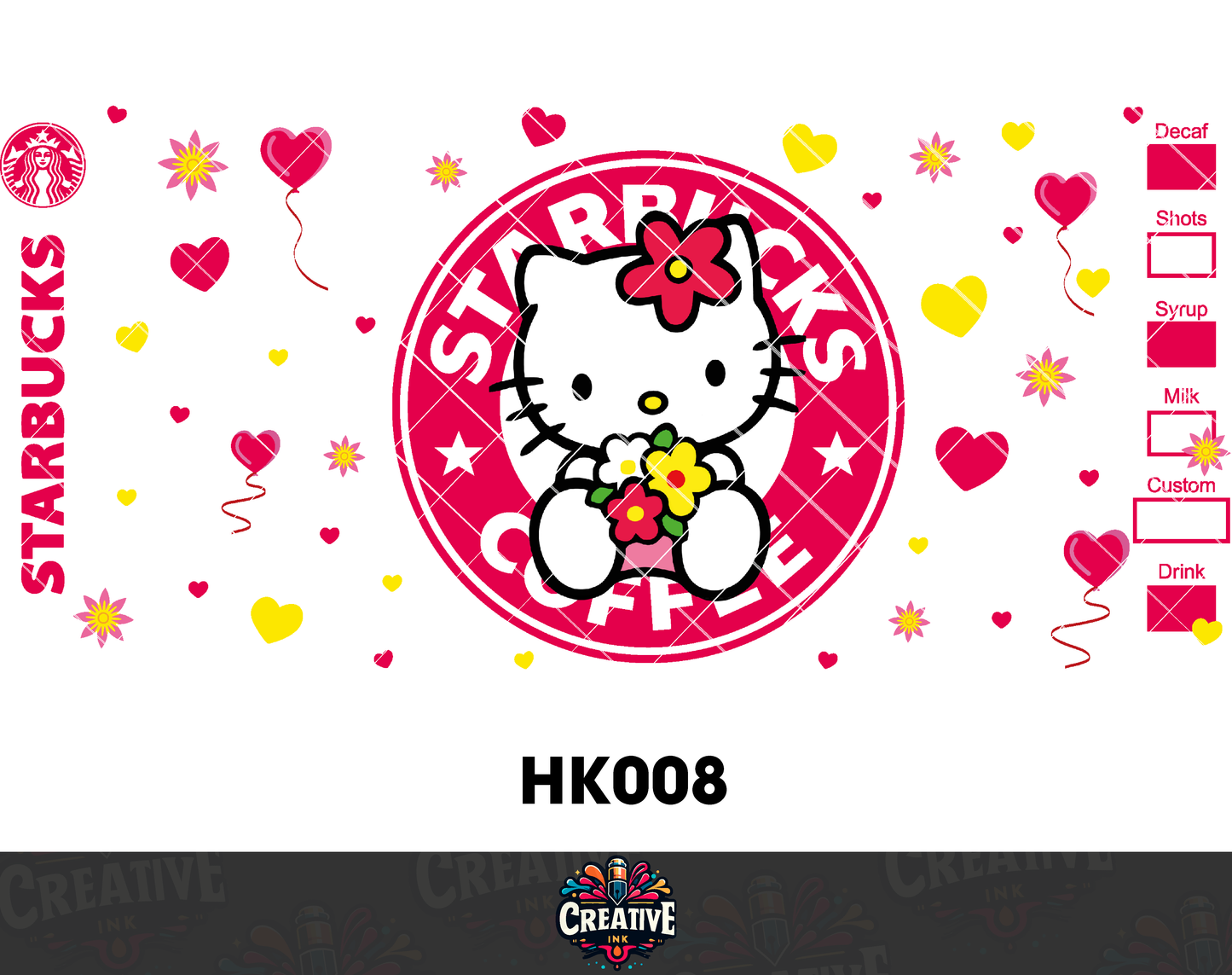 Sticker para Vaso Lata 16 oz o Taza de 11 oz - impresión DTF UV - Hello Kitty