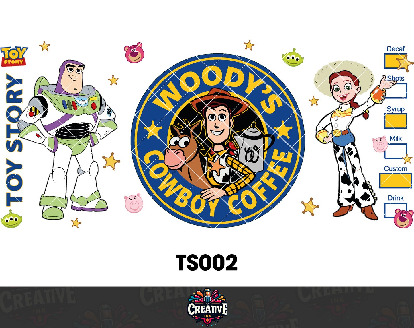 Sticker para Vaso Lata 16 oz o Taza de 11 oz - impresión DTF UV - Toy Story