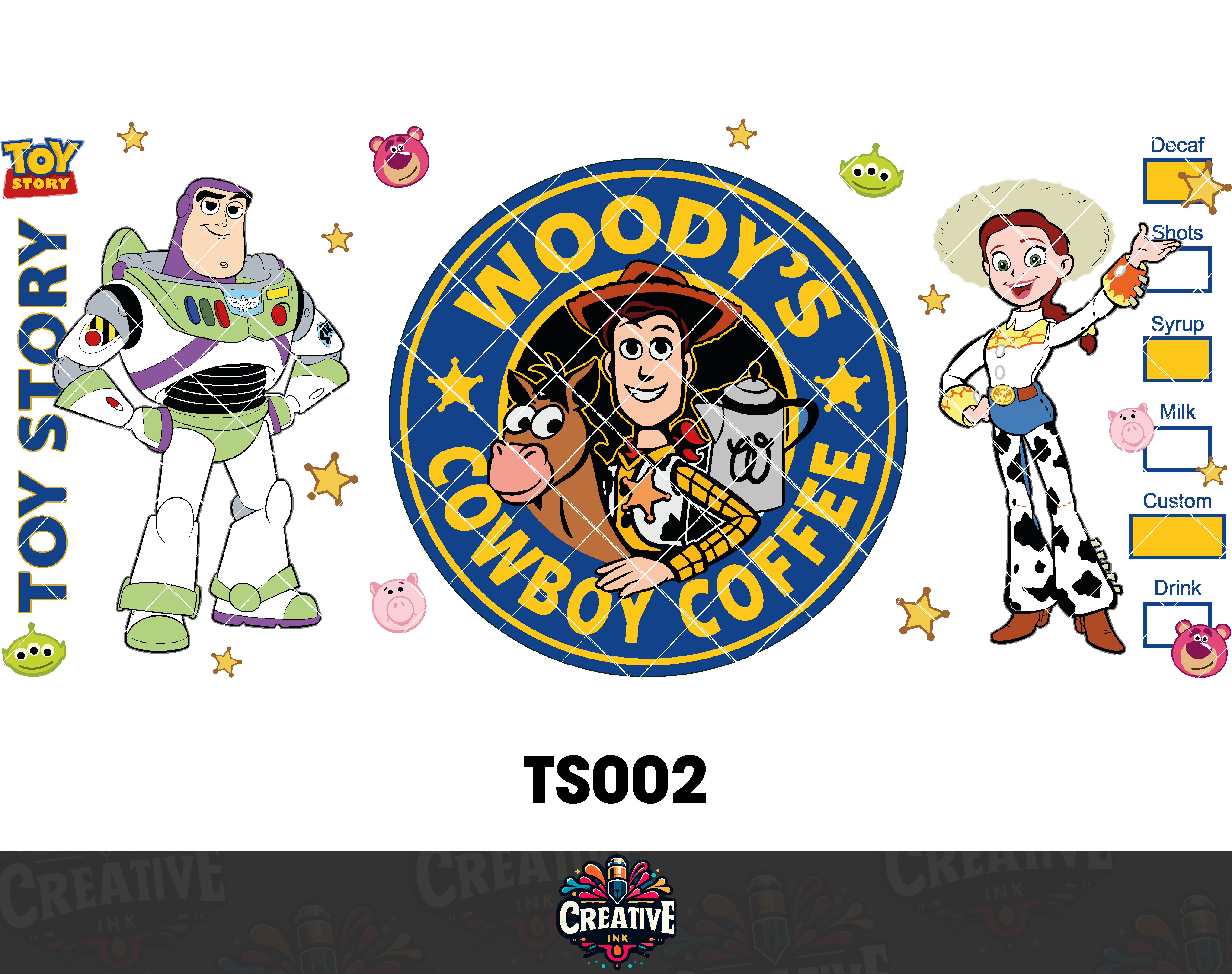 Sticker para Vaso Lata 16 oz o Taza de 11 oz - impresión DTF UV - Toy Story