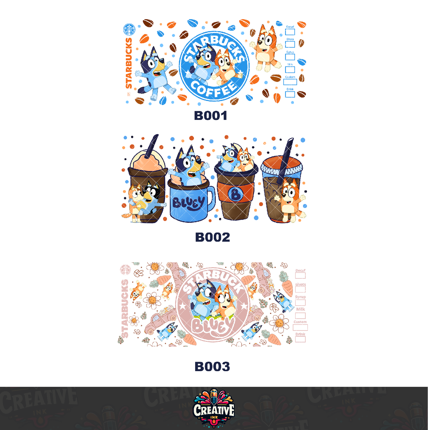 Sticker para Vaso Lata 16 oz o Taza de 11 oz - impresión DTF UV - Bluey