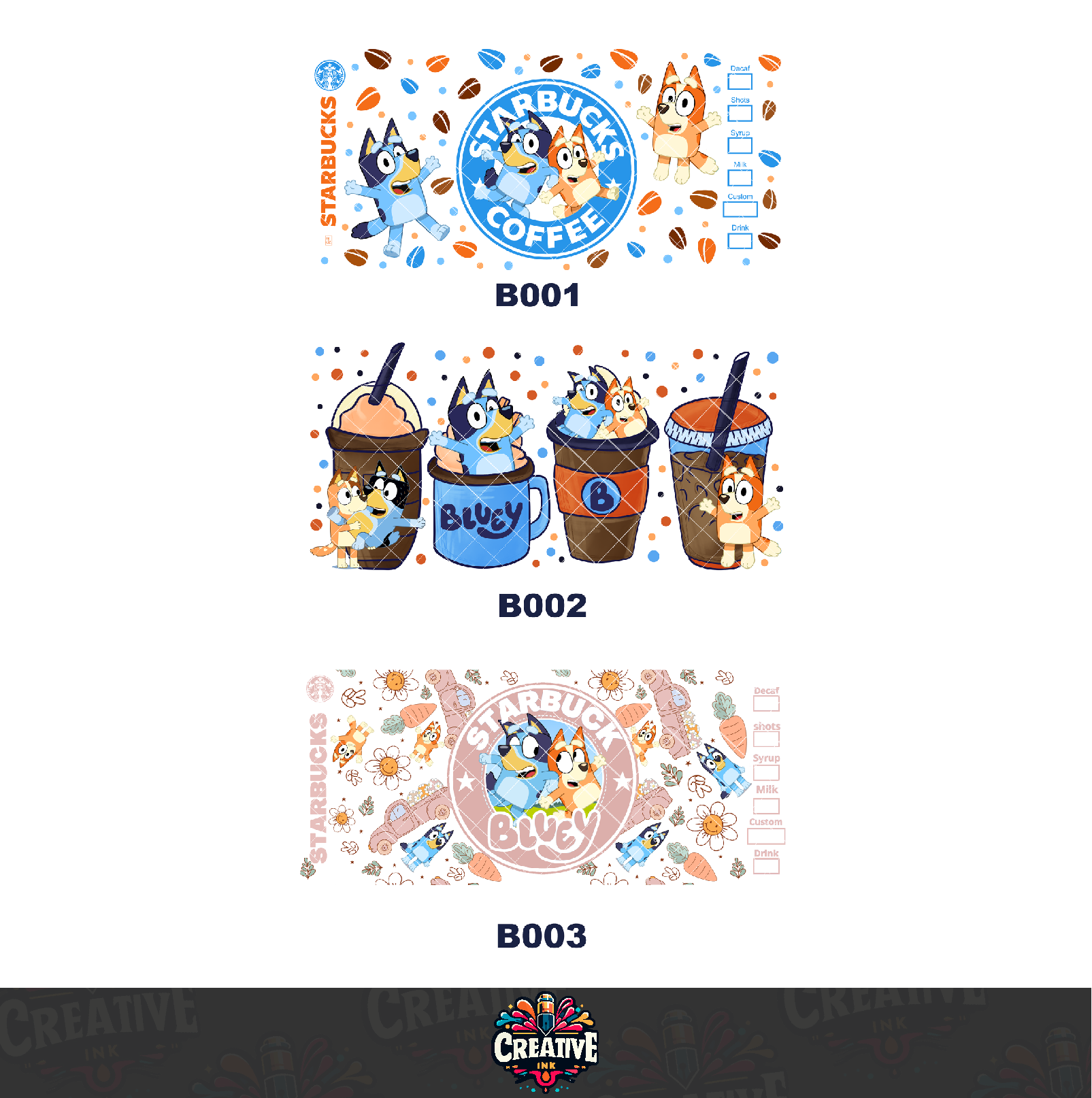 Sticker para Vaso Lata 16 oz o Taza de 11 oz - impresión DTF UV - Bluey