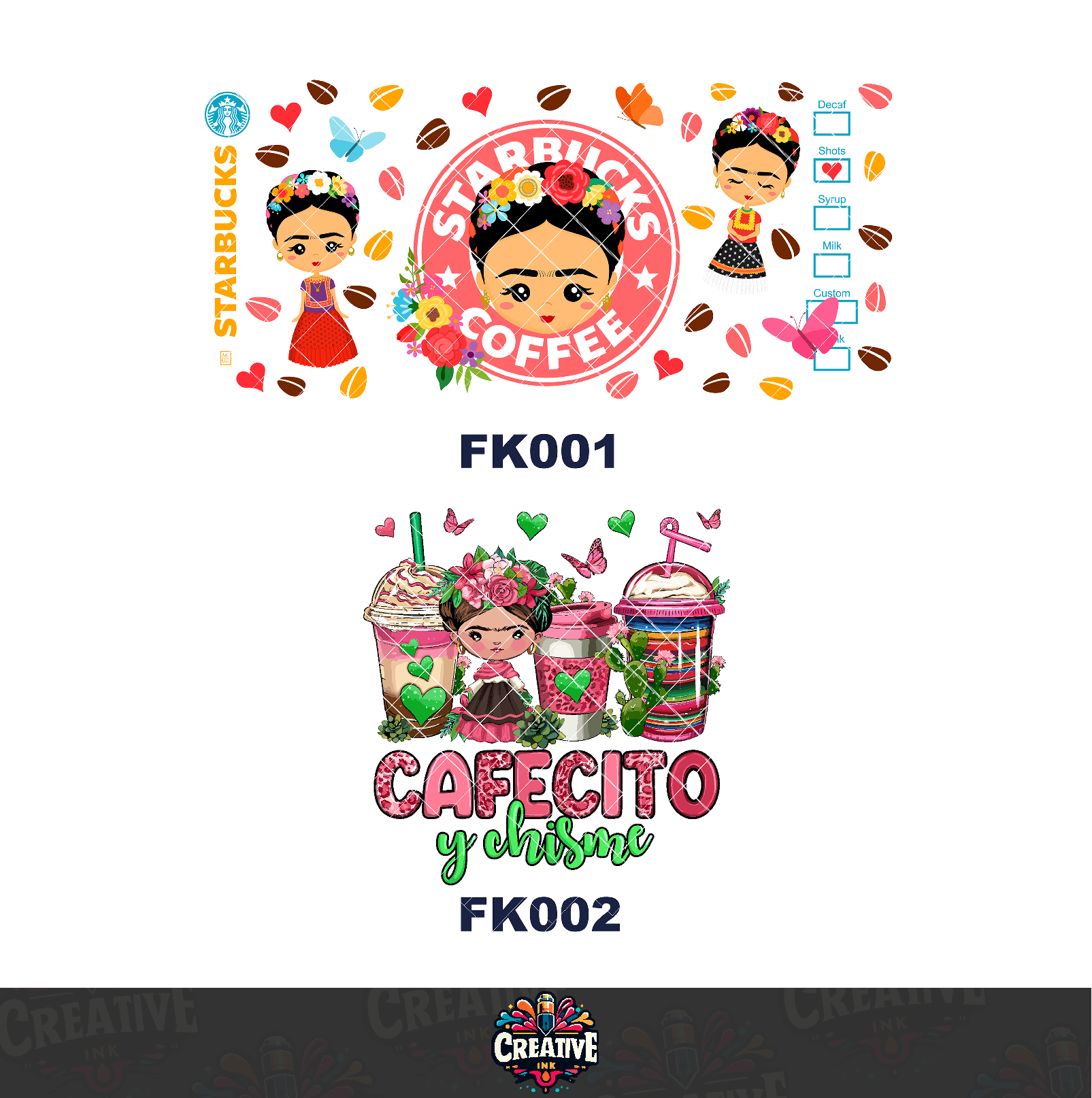 Sticker para Vaso Lata 16 oz o Taza de 11 oz - impresión DTF UV - Frida Kahlo
