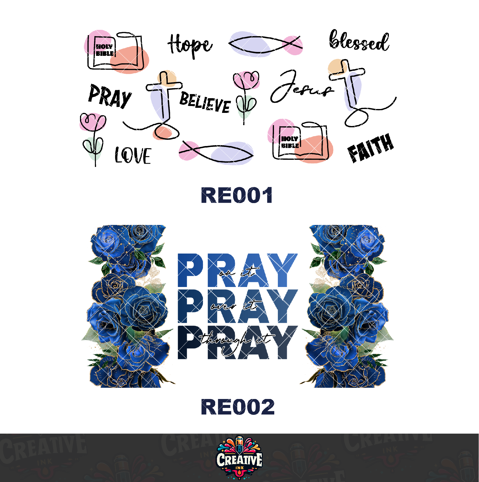 Sticker para Vaso Lata 16 oz o Taza de 11 oz - impresión DTF UV - Religión