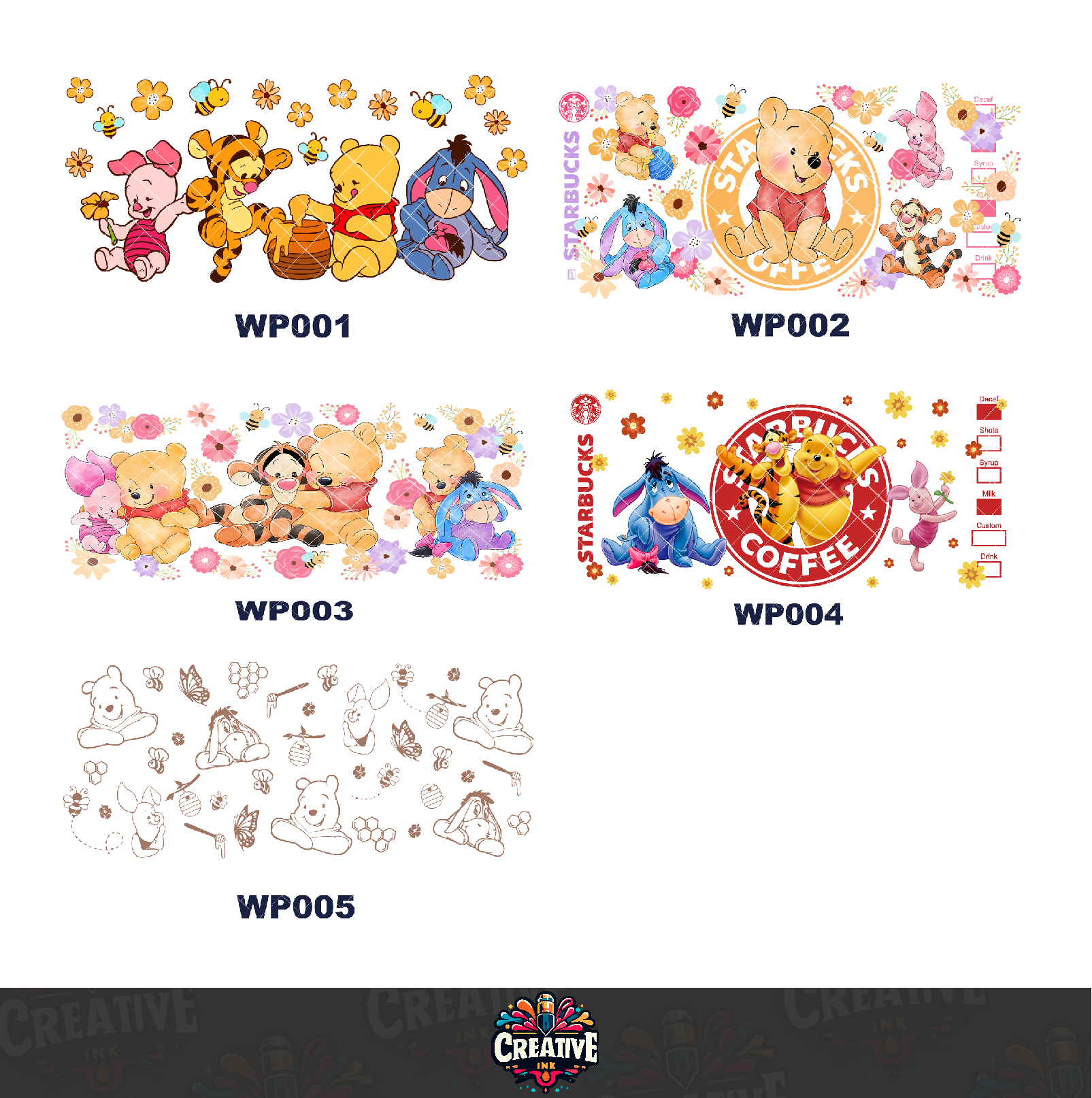 Sticker para Vaso Lata 16 oz o Taza de 11 oz - impresión DTF UV - Winnie the pooh