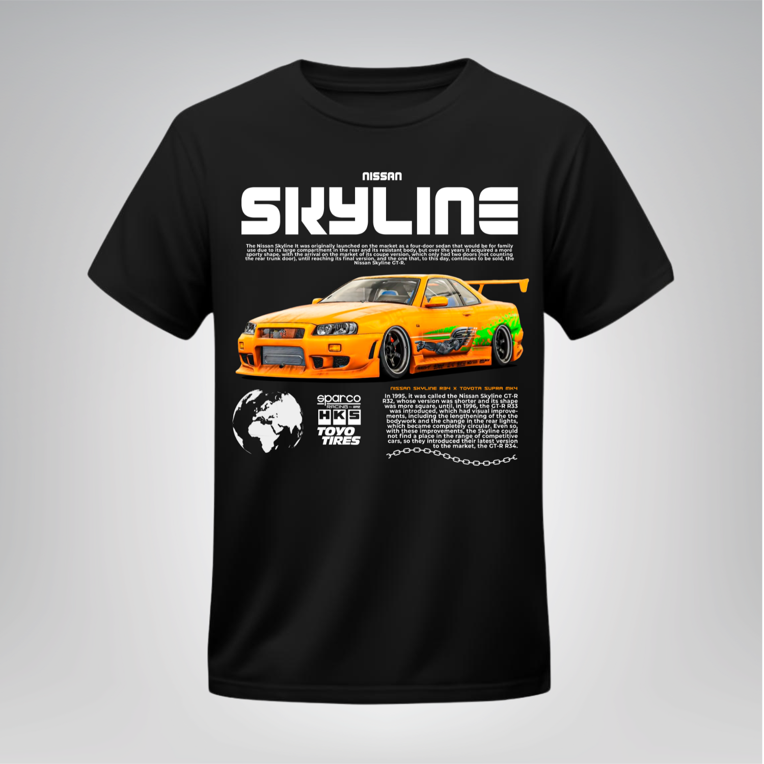 Polera Skyline R34 Naranja – Nissa