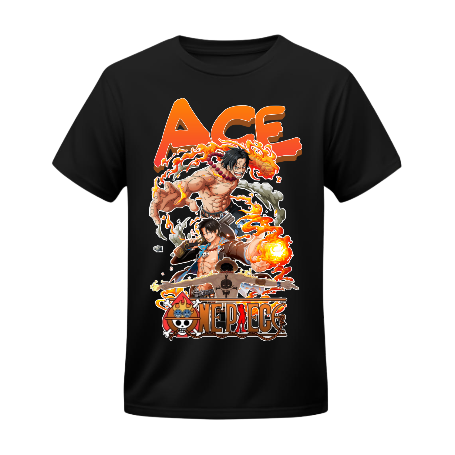 Polera Ace: El Legado del Puño de Fuego – One Piece