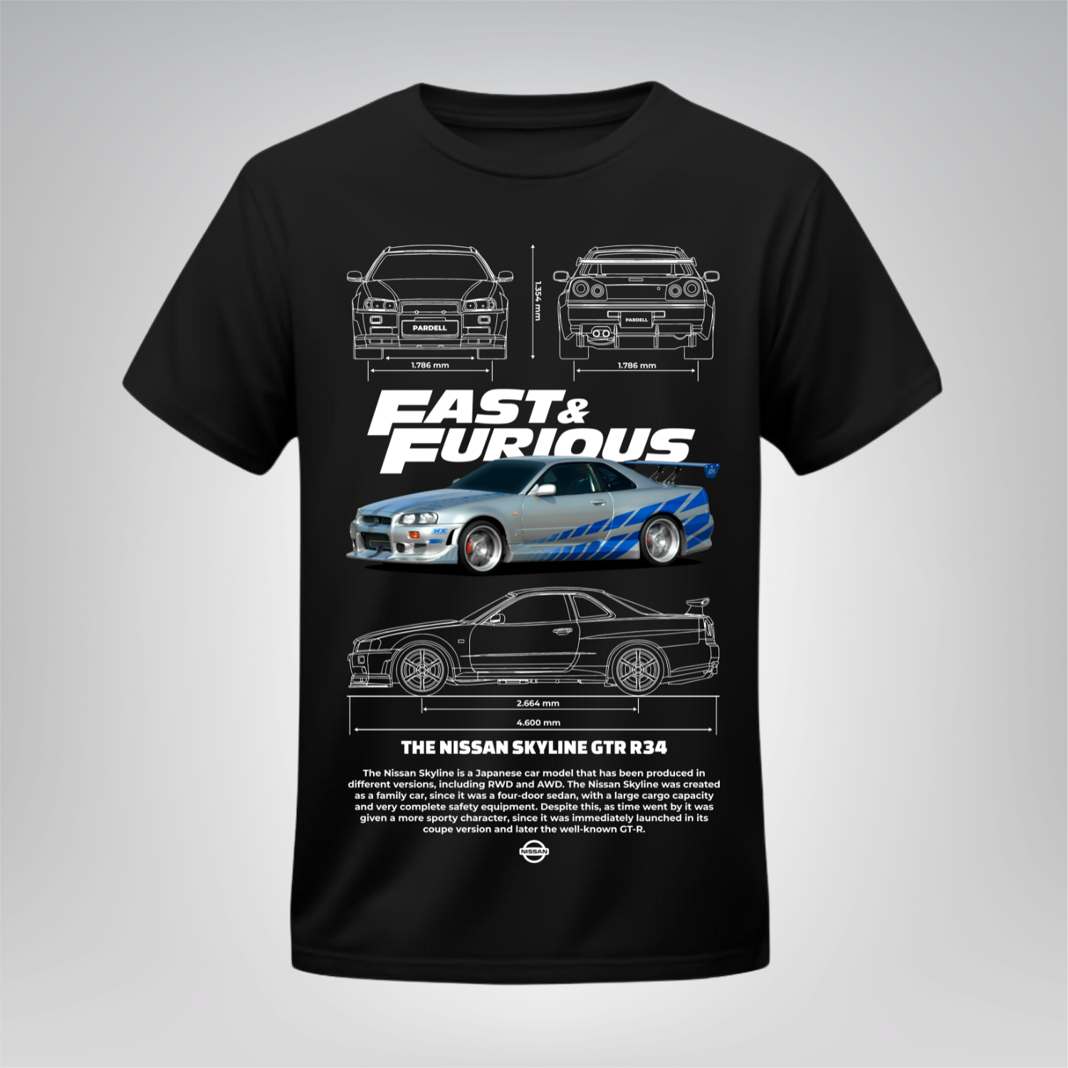 Polera Fast & Furious Skyline R34