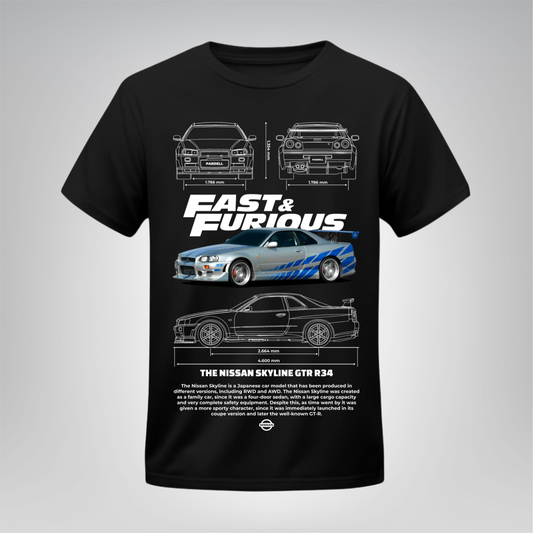 Polera Fast & Furious Skyline R34