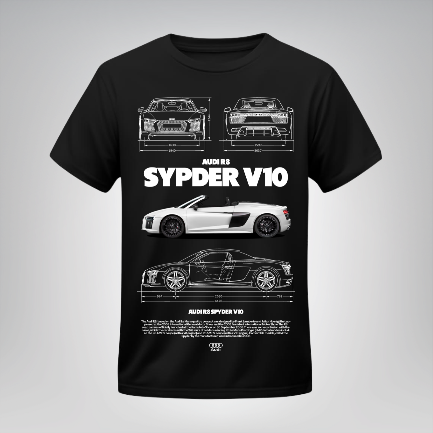 Polera Audi R8 Spyder V10 – Blueprint Edition