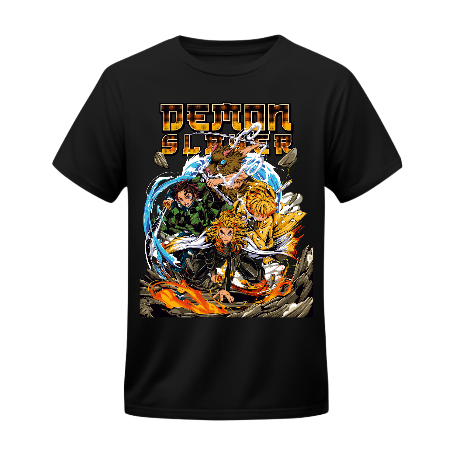 Polera Kyojuro Rengoku: Llama Eterna – Kimetsu no Yaiba