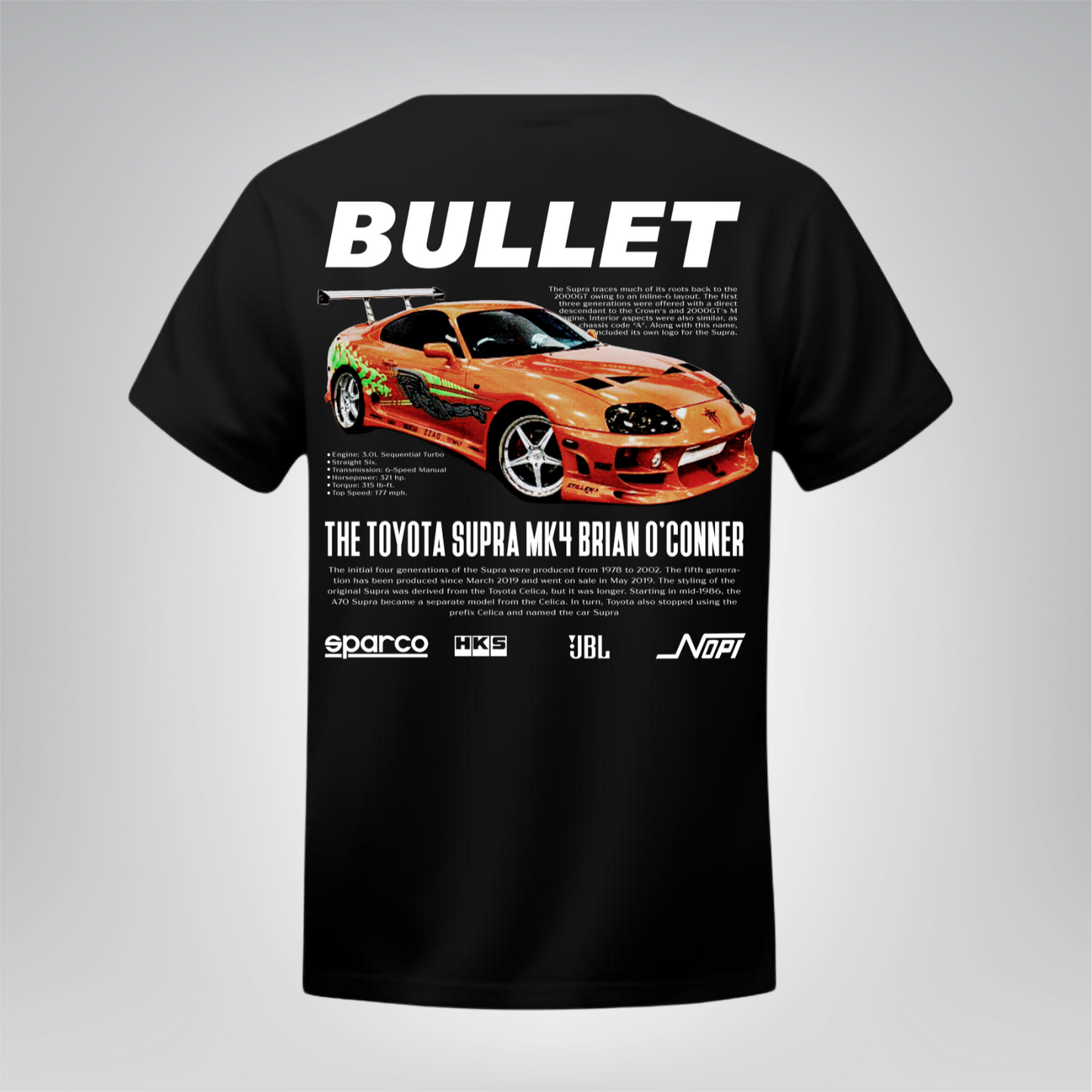 Polera Bullet Supra MK4 – Rápidos y Furiosos