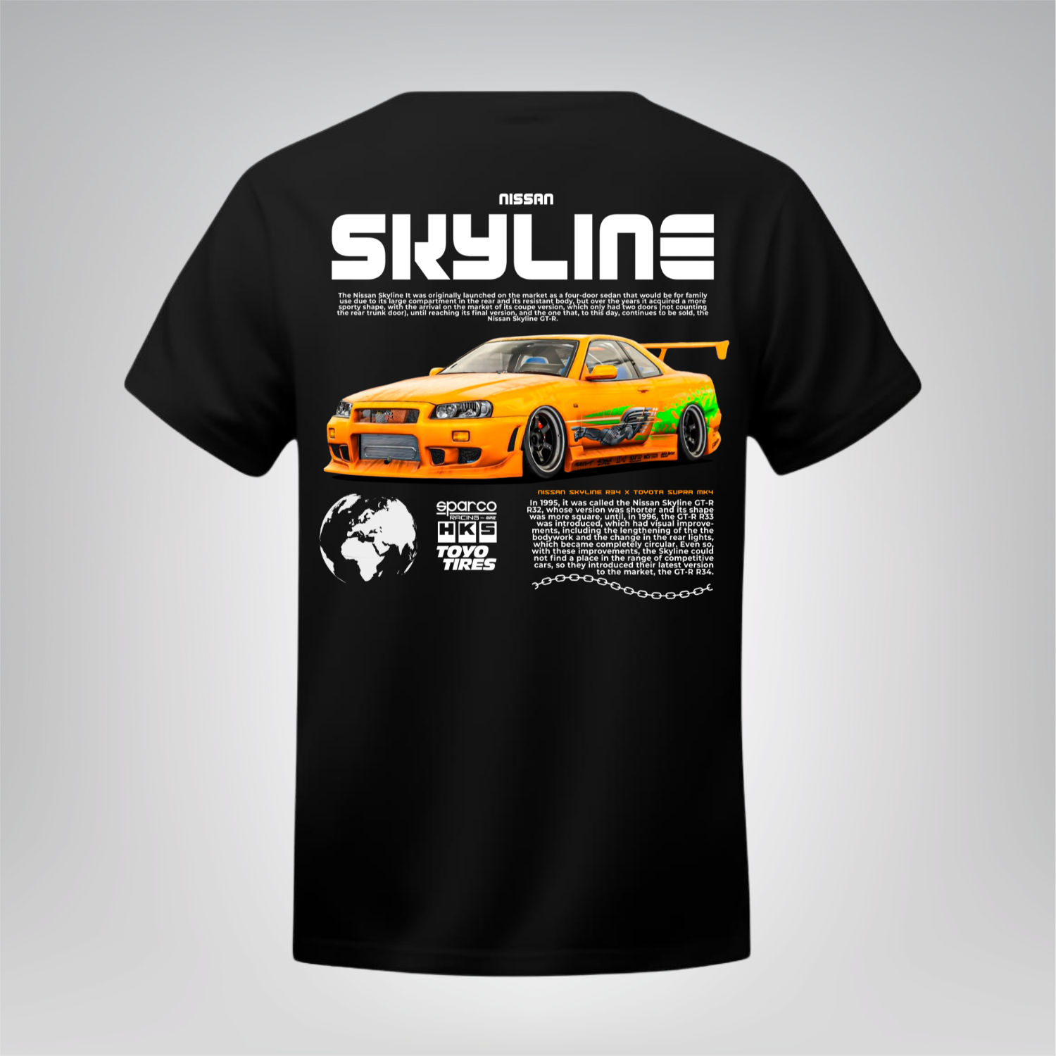 Polera Skyline R34 Naranja – Nissa