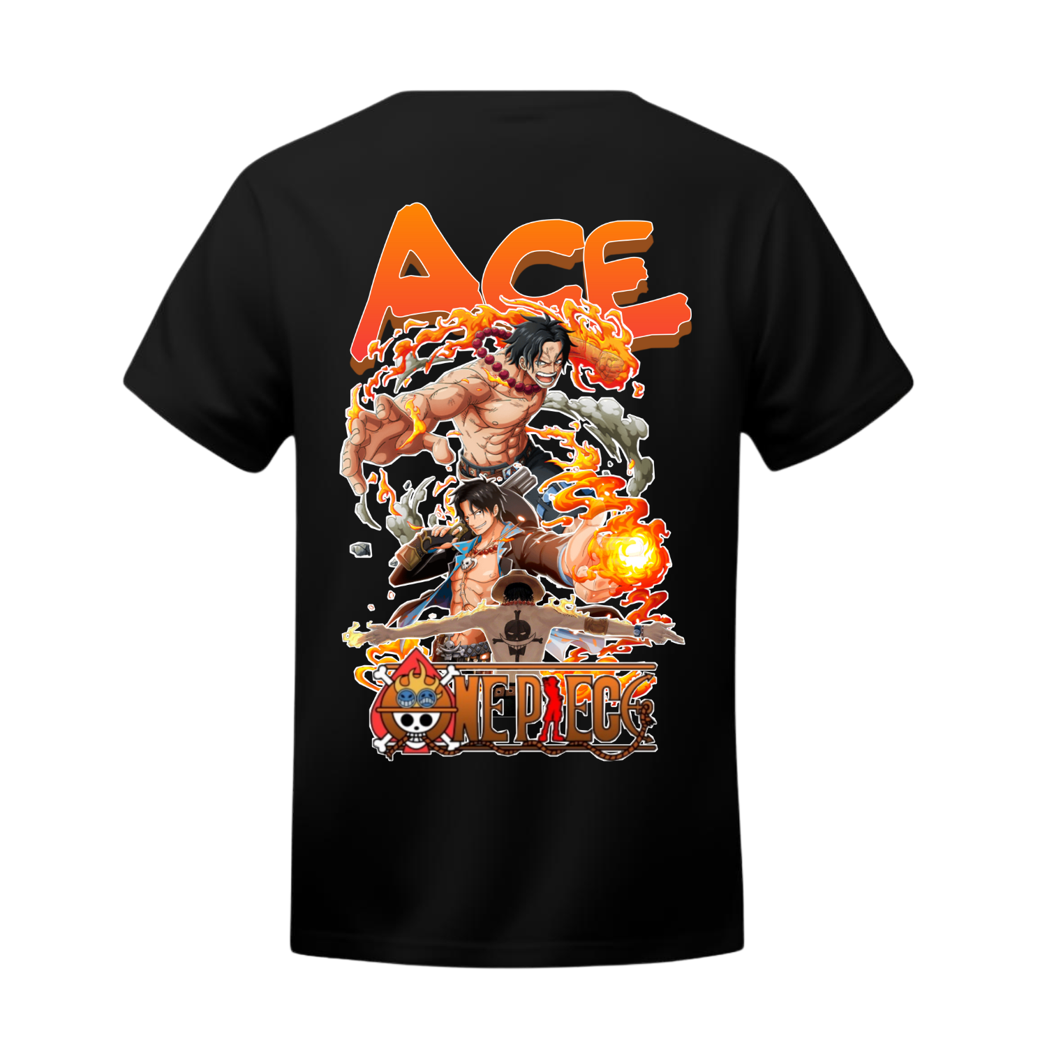 Polera Ace: El Legado del Puño de Fuego – One Piece
