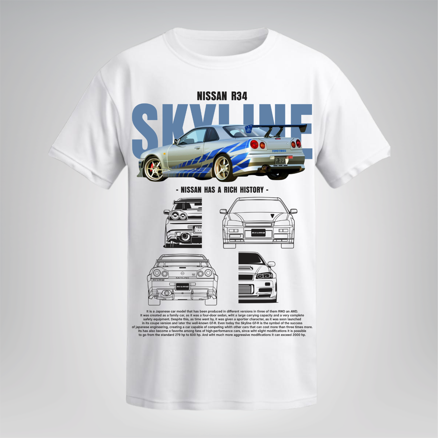 Polera Skyline R34 - Nissan