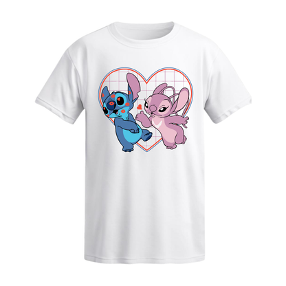 Polera Stitch & Angel Retro Heart – Lilo & Stitch