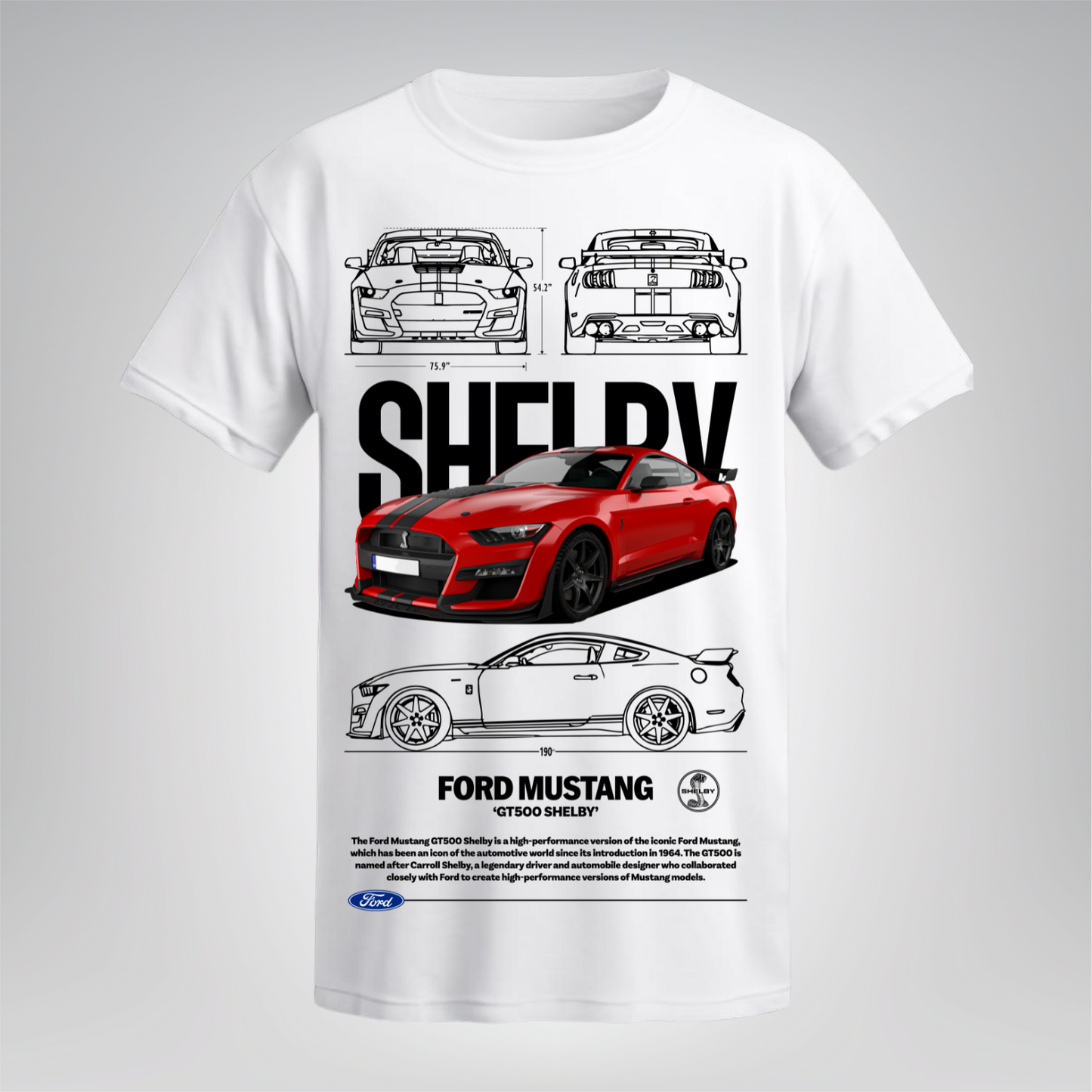 Polera Mustang GT500 Shelby Rojo – Ford