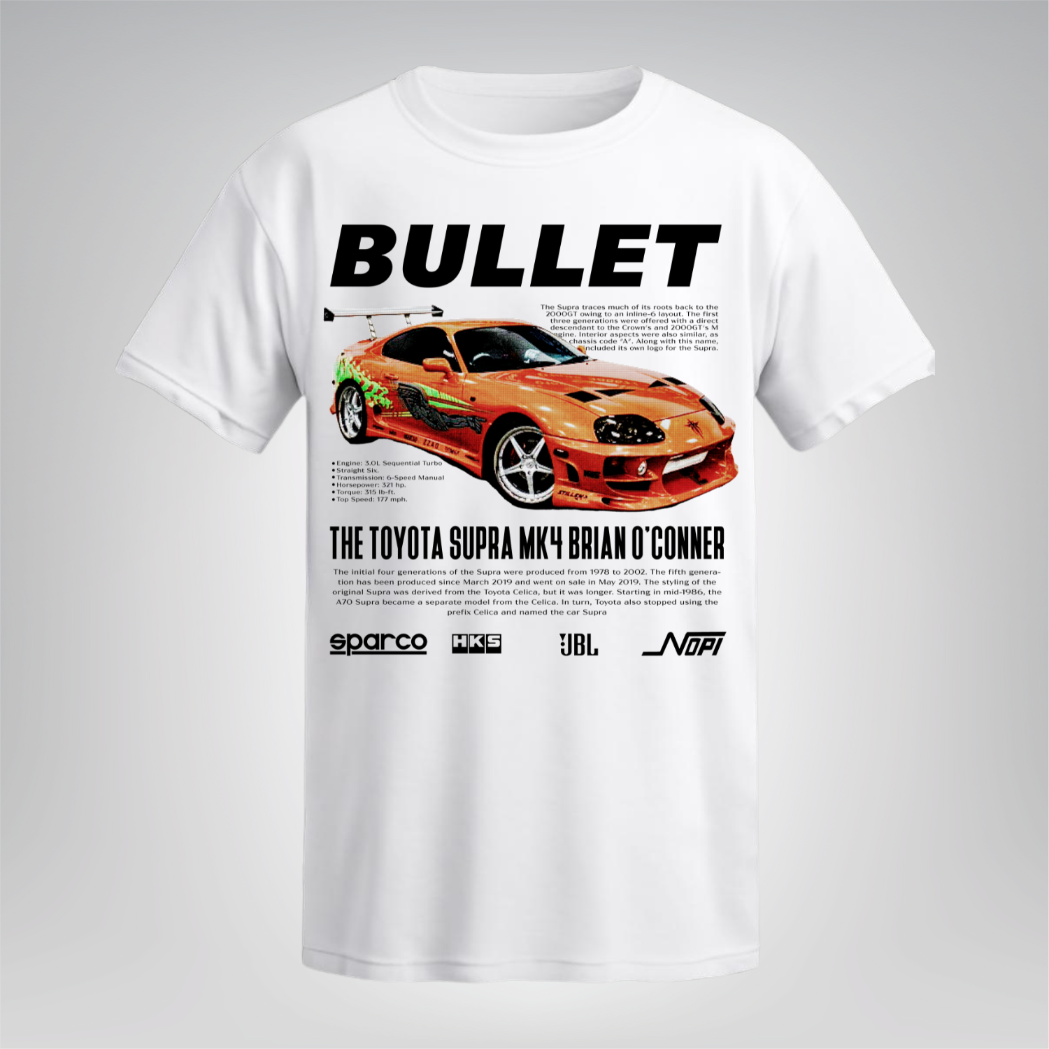 Polera Bullet Supra MK4 – Rápidos y Furiosos