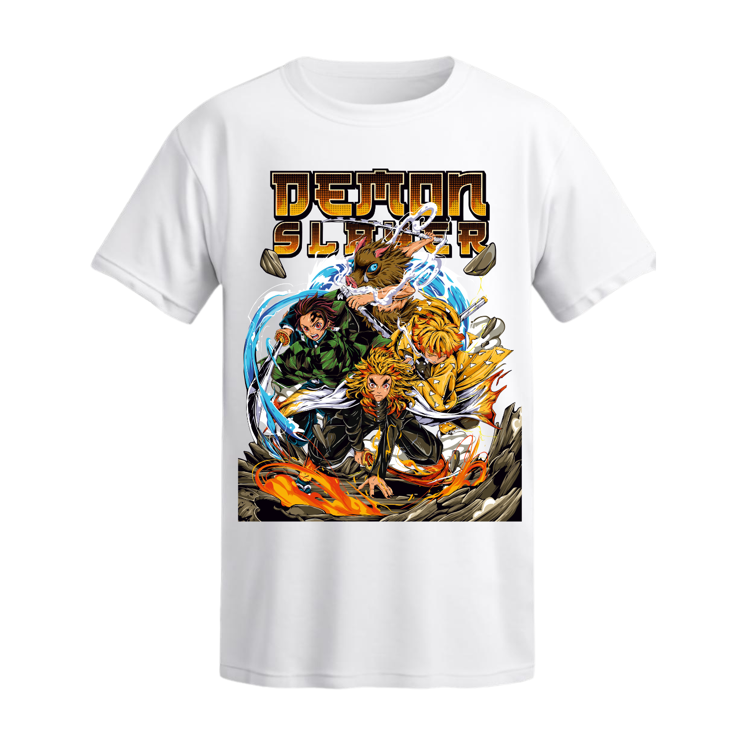 Polera Kyojuro Rengoku: Llama Eterna – Kimetsu no Yaiba