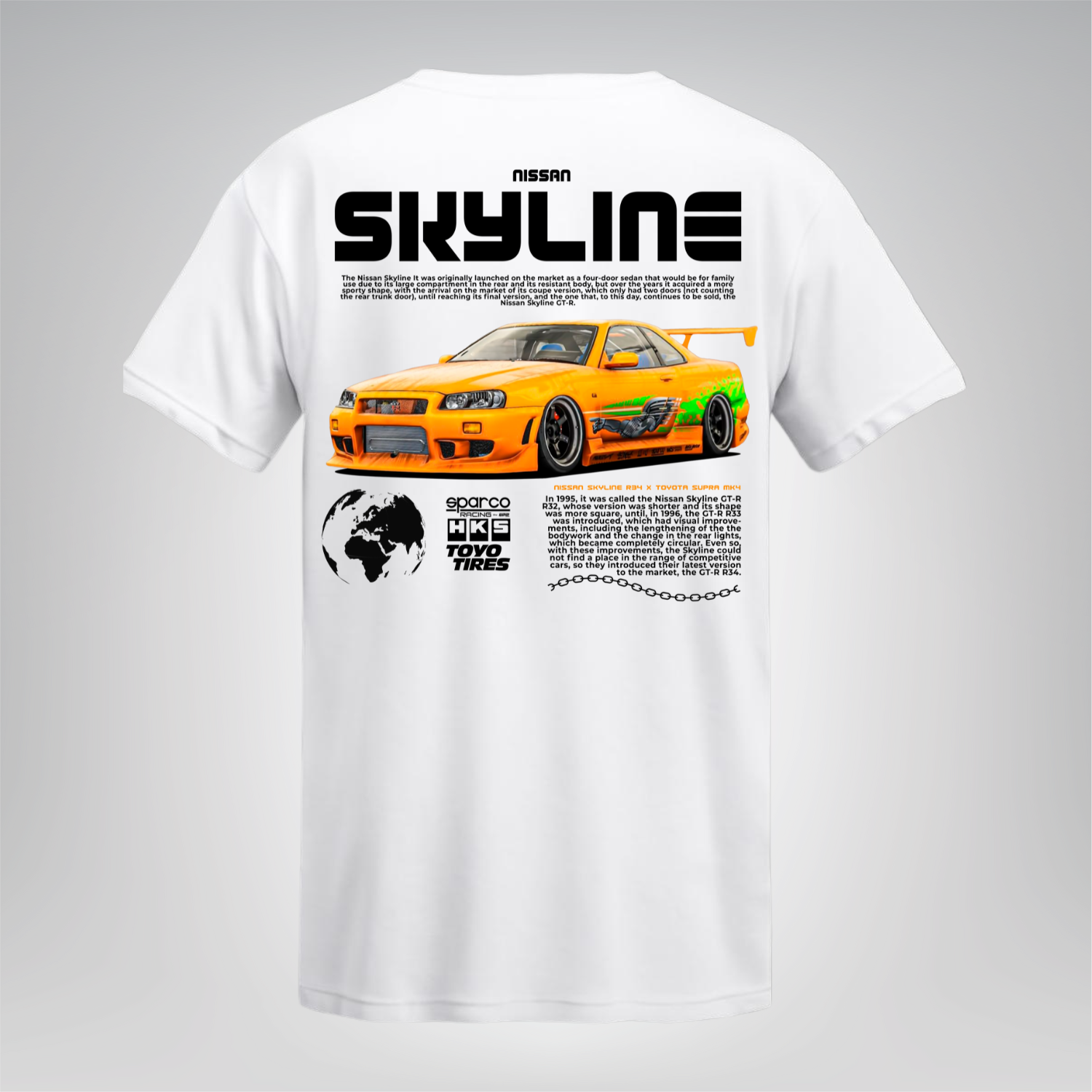 Polera Skyline R34 Naranja – Nissa