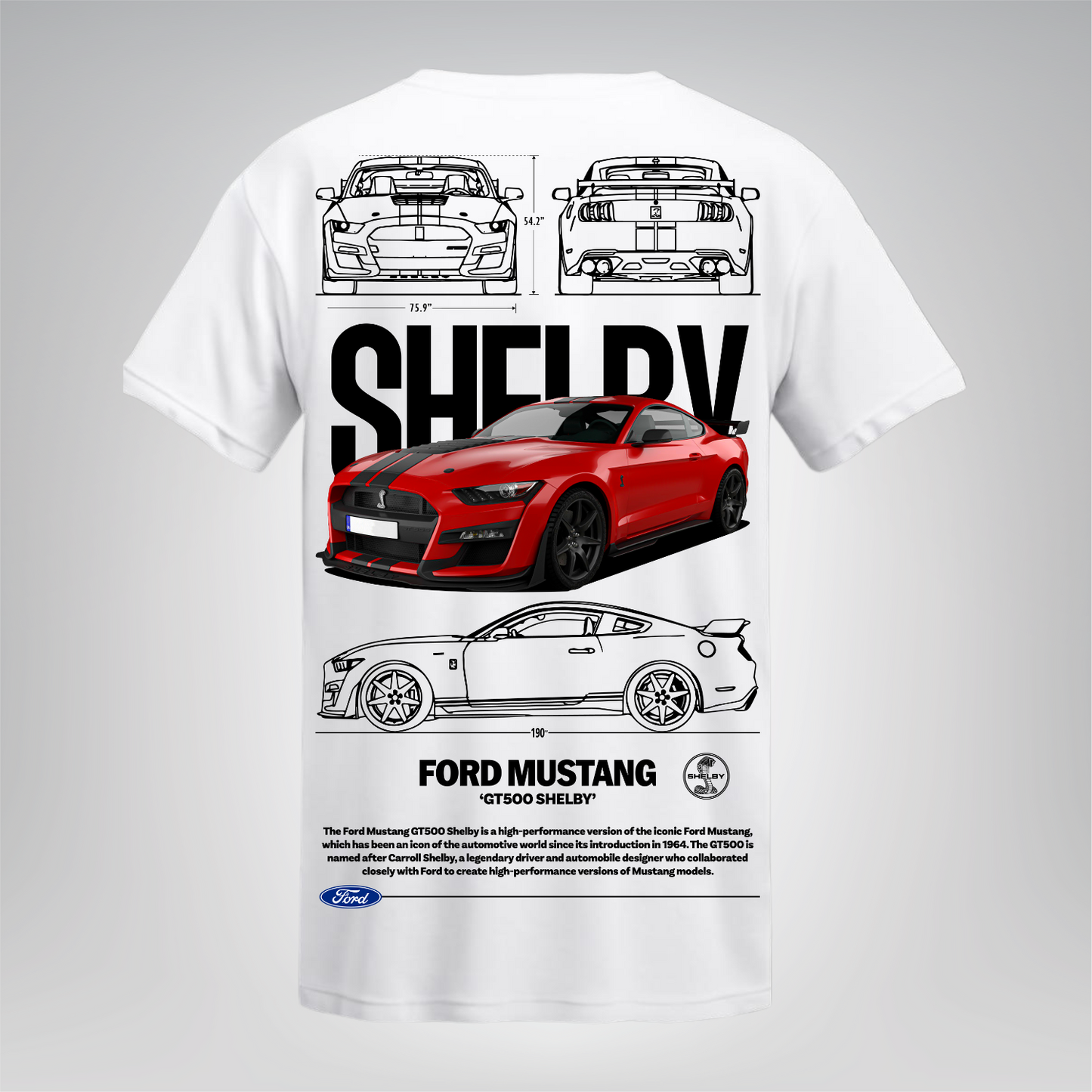 Polera Mustang GT500 Shelby Rojo – Ford