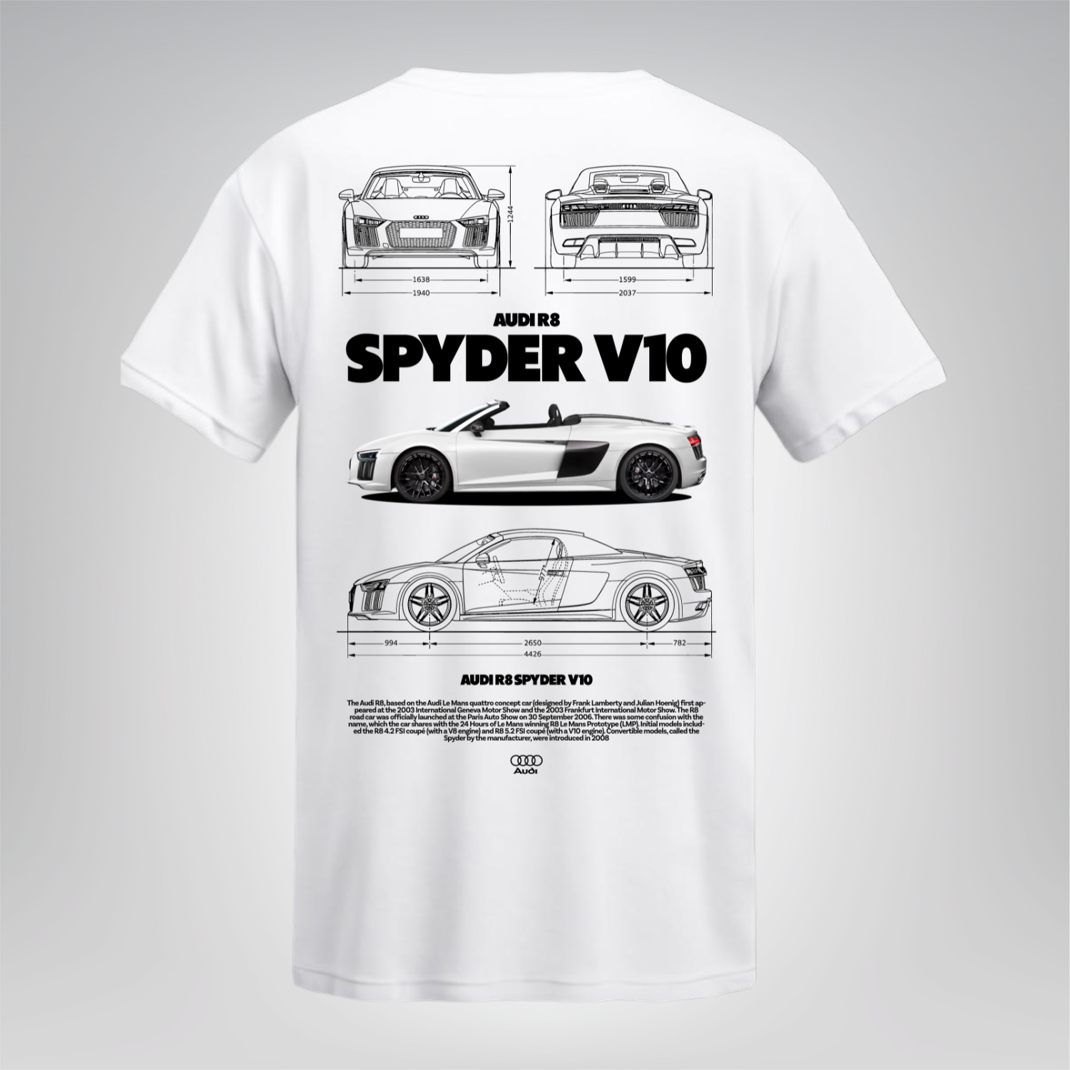 Polera Audi R8 Spyder V10 – Blueprint Edition