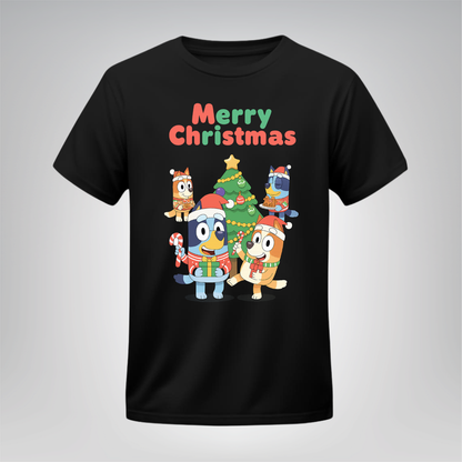 Polera Bluey Navidad Familiar