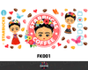 Sticker para Vaso Lata 16 oz o Taza de 11 oz - impresión DTF UV - Frida Kahlo