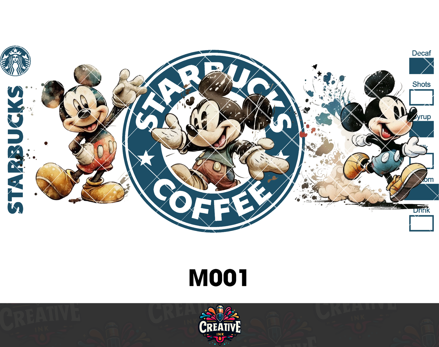 Sticker para Vaso Lata 16 oz o Taza de 11 oz - impresión DTF UV - Mickey Mouse