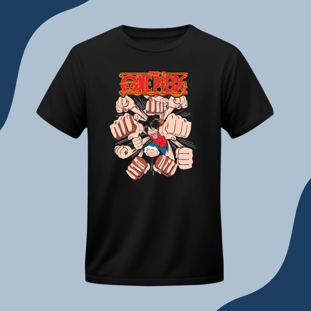 Polera Unisex - One Piece - Luffy ataque