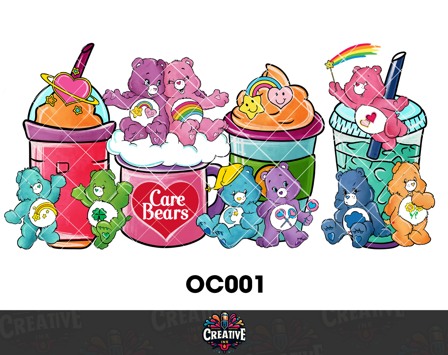 Sticker para Vaso Lata 16 oz o Taza de 11 oz - impresión DTF UV - Ositos cariñositos