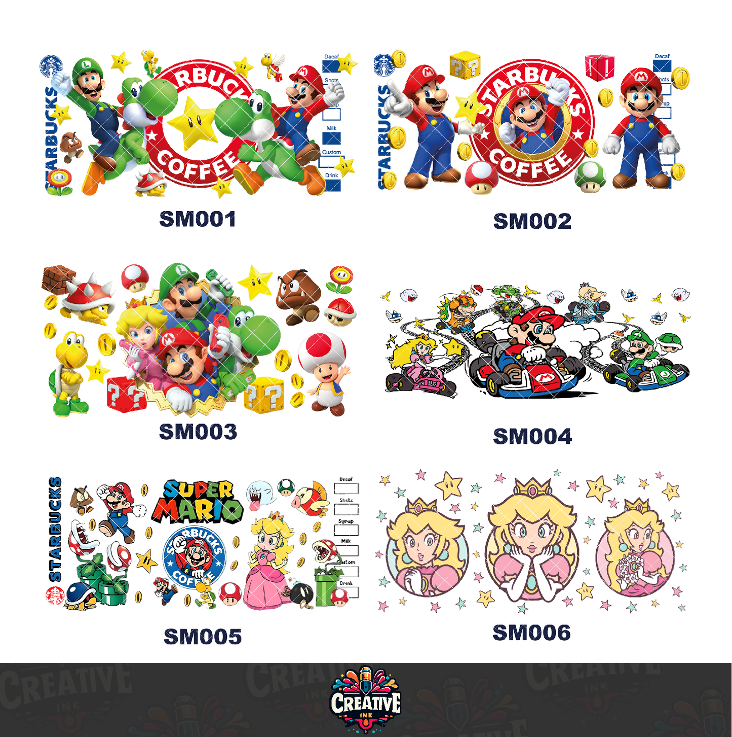 Sticker para Vaso Lata 16 oz o Taza de 11 oz - impresión DTF UV - Super Mario
