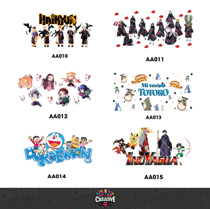 Sticker para Vaso Lata 16 oz o Taza de 11 oz - impresión DTF UV - Anime