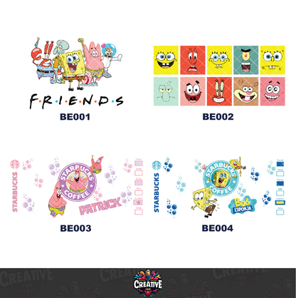 Sticker para Vaso Lata 16 oz o Taza de 11 oz - impresión DTF UV - Bob esponja
