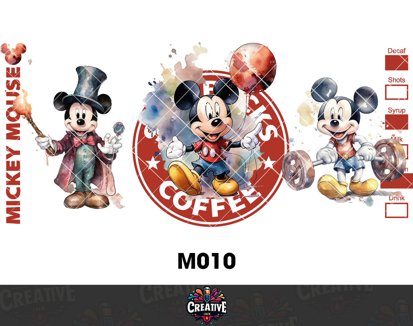 Sticker para Vaso Lata 16 oz o Taza de 11 oz - impresión DTF UV - Mickey Mouse