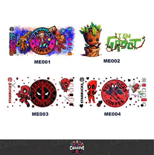 Sticker para Vaso Lata 16 oz o Taza de 11 oz - impresión DTF UV - Marvel