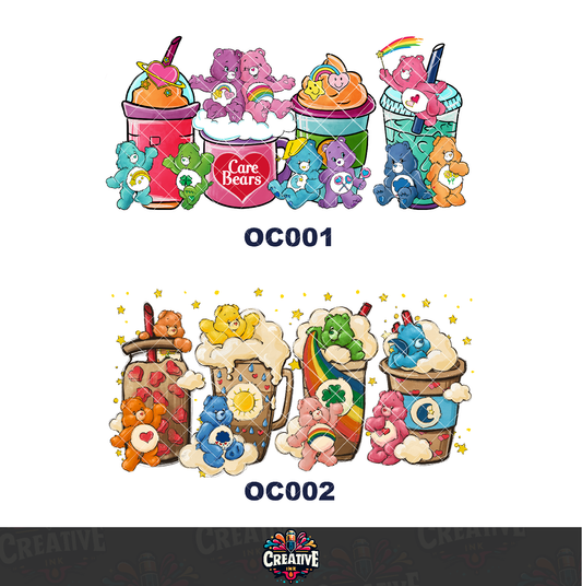 Sticker para Vaso Lata 16 oz o Taza de 11 oz - impresión DTF UV - Ositos cariñositos