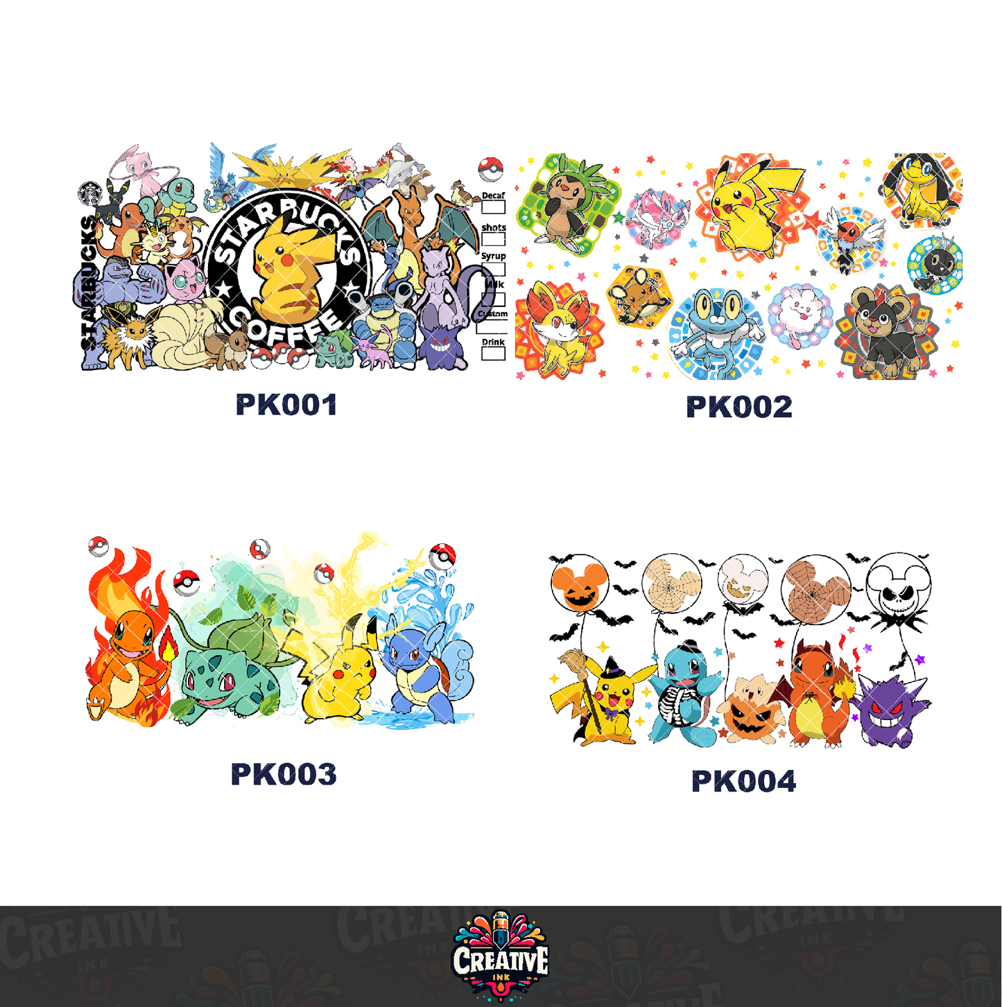 Sticker para Vaso Lata 16 oz o Taza de 11 oz - impresión DTF UV - Pokemón
