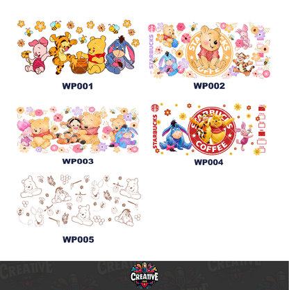 Sticker para Vaso Lata 16 oz o Taza de 11 oz - impresión DTF UV - Winnie the pooh
