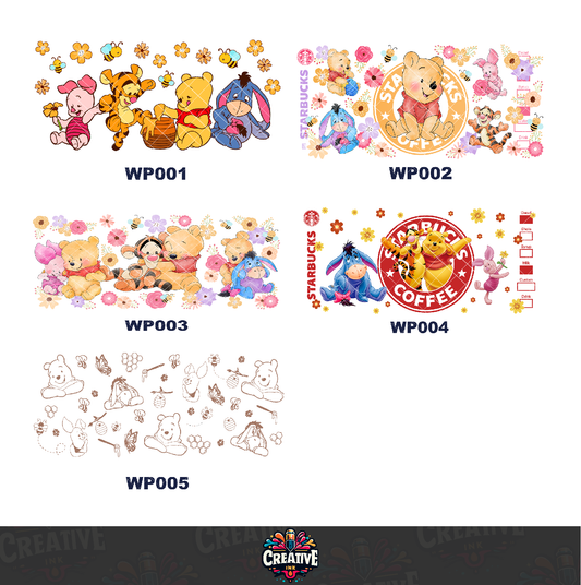 Sticker para Vaso Lata 16 oz o Taza de 11 oz - impresión DTF UV - Winnie the pooh