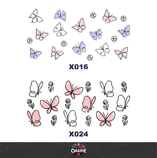 Sticker para Vaso Lata 16 oz o Taza de 11 oz - impresión DTF UV - Mariposas